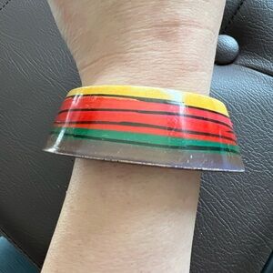 Chunky Brown Wooden Bangle Bracelet